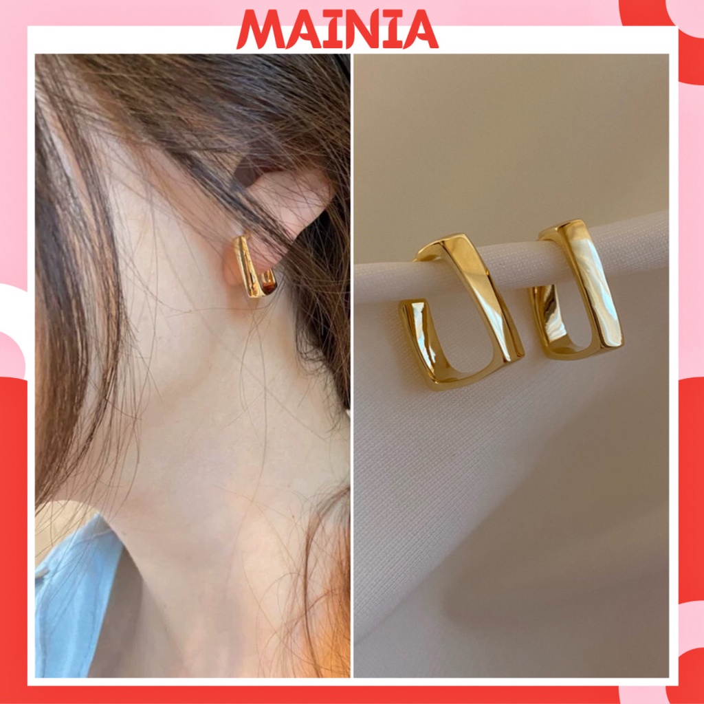 Bông Tai Hàn Quốc Hình Học Đơn Giản Thanh Lịch Mainia Shop