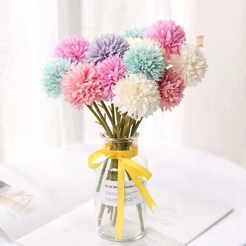 Bó Hoa Bồ Công Anh Đầu Đơn Bằng Vải Lụa Và Nhựa 29cm Trang Trí Nhà Cửa DIY