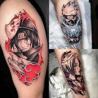 Set mit 20 wasserdichten temporären Tattoo-Aufklebern Naruto Anime - E3...