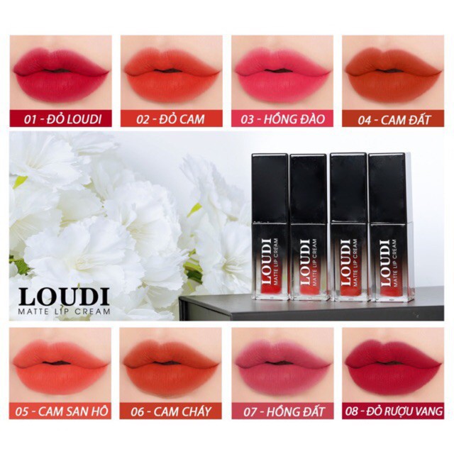 Son Lì Không Chì Loudi Màu Đỏ Cam Số 2