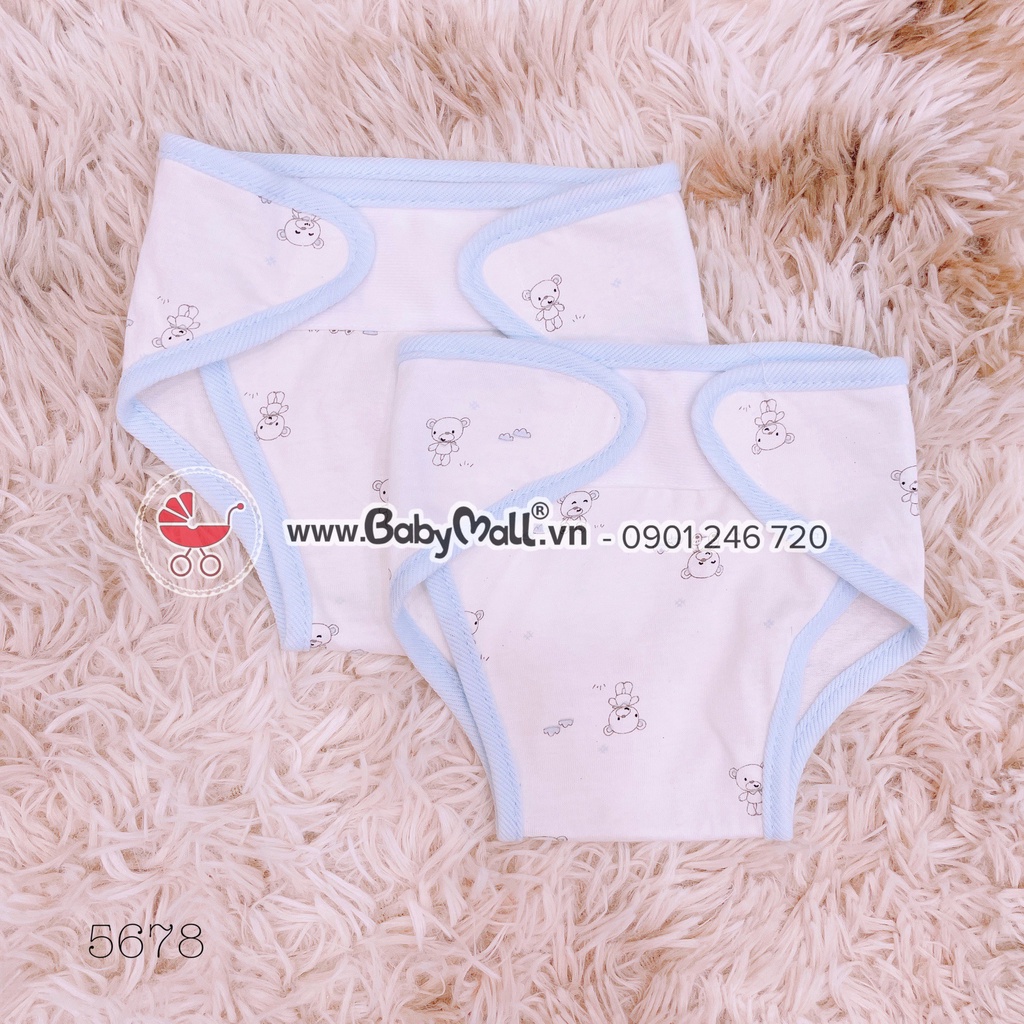 Tã vải sơ sinh Cuncon Sweetie | Size 1,2,3 cho bé sơ sinh - 6kg | Miếng dán bo viền, chất vải mềm mịn
