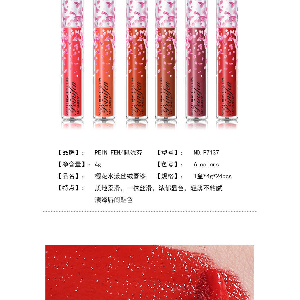 [Hàng mới về] Son bóng 6 màu nhung lì dưỡng ẩm PNF | BigBuy360 - bigbuy360.vn