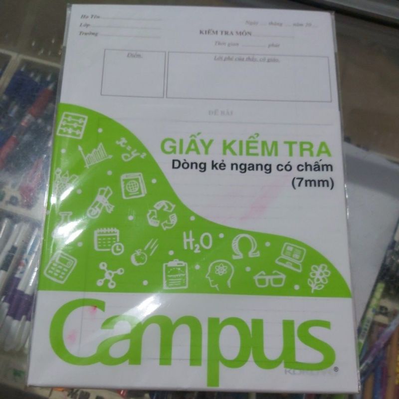 Giấy kiểm tra campus có chấm (25 tờ đôi)