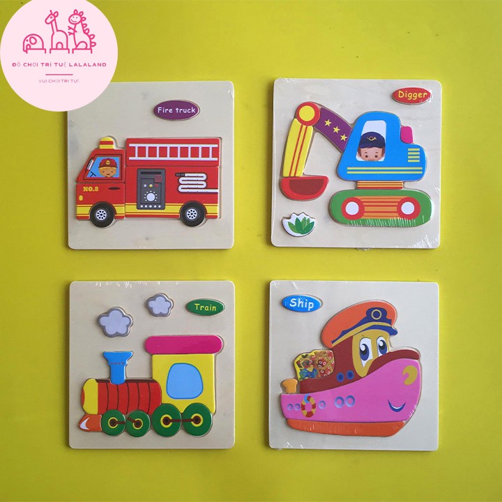Đồ Chơi Gỗ Tranh Ghép 3D Nhiều Chủ Đề Cho Bé
