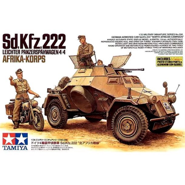 Mô Hình Lắp Ráp Tank Sd.Kfz.222 Afrika Korps Chính hãng Tamiya Tỉ Lệ 1/35