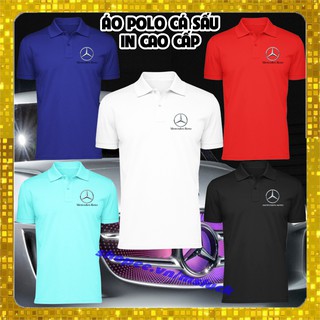 Áo thun xe hơi cao cấp, áo thun hãng xe merc, áo xe mec, áo polo vải cá sấu cao cấp, nhiều màu, áo thun nam nữ.