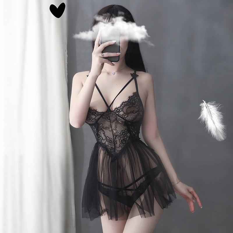 Váy ren xuyên thấu công chúa VN760