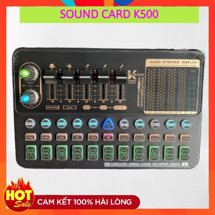 Sound Card Livestream K500 ⚡FREESHIP⚡ Thu âm, Karaoke Livestream FB, Bigo live . Chất lượng âm thanh cực hay