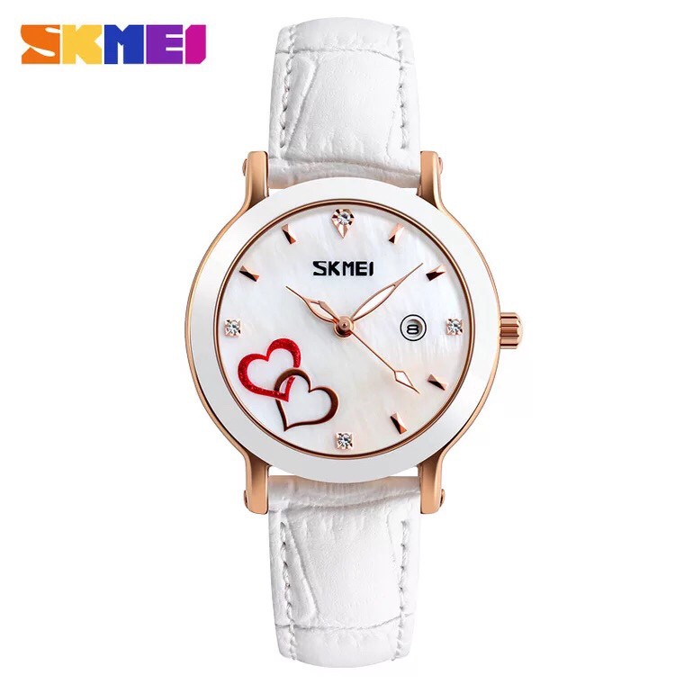 Đồng hồ nữ SKMEI dây da cao cấp, mặt trái tim nổi điệu đà, quý phái | BigBuy360 - bigbuy360.vn