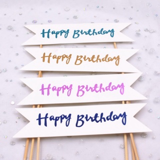 Chúc Mừng Sinh Nhật Biểu Ngữ Bánh Topper Cờ Trang Trí Bánh