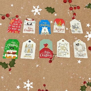 [TIẾT KIỆM] 50-100 Tag treo trang trí Giáng sinh Noel MINI 3x5cm mix mẫu (không kèm dây)