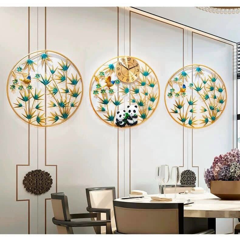 Đồng Hồ Treo Tường Trang Trí -Decor Tường Mã 520-Họa Tiết Thiên Nhiên -Bảo Hành Đổi Mới 24 Tháng-kt-210*70cm