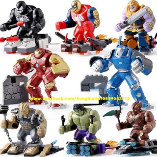Xếp hình Bigfig Marvel Super Heroes mô hình lắp nhân vật Siêu Anh Hùng Ironman Hulk Thanos Grood Venom Spiderman