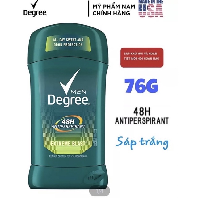 USA - SÁP LĂN NÁCH KHỬ MÙI DEGREE MEN 48H ANTIPERSPIRANT DEODORANT 76g