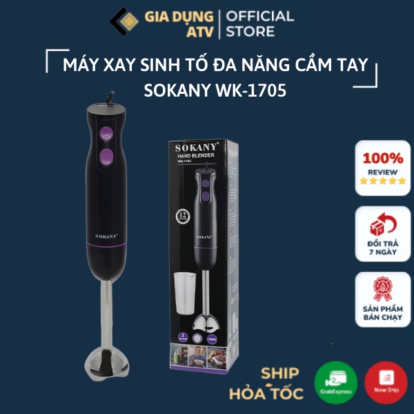 Máy xay sinh tố cầm tay , máy xay sinh tố mini , xay đa năng SOKANY nhỏ gọn tiện lợi