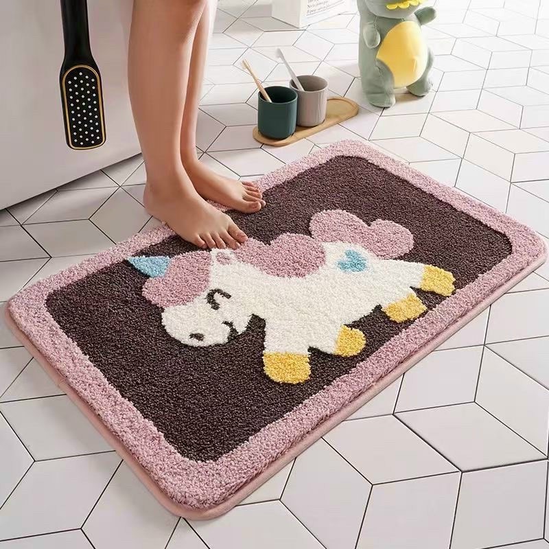 Thảm lau chân, thảm chùi chân lông cừu đế cao su chống trơn trượt, siêu thấm cao cấp - 40cm x 60cm