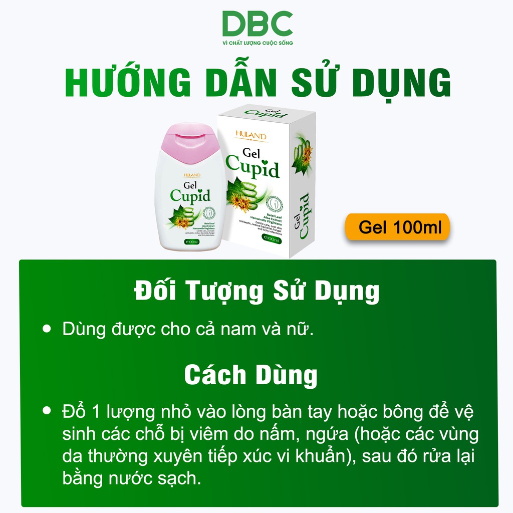 Dung Dịch Vệ Sinh Phụ Nữ Gel Cupid DƯỢC BẢO CHÂU 100-150ml Giảm Viêm Nhiễm Nấm Ngứa An Toàn Chiết Xuất Từ Lô Hội