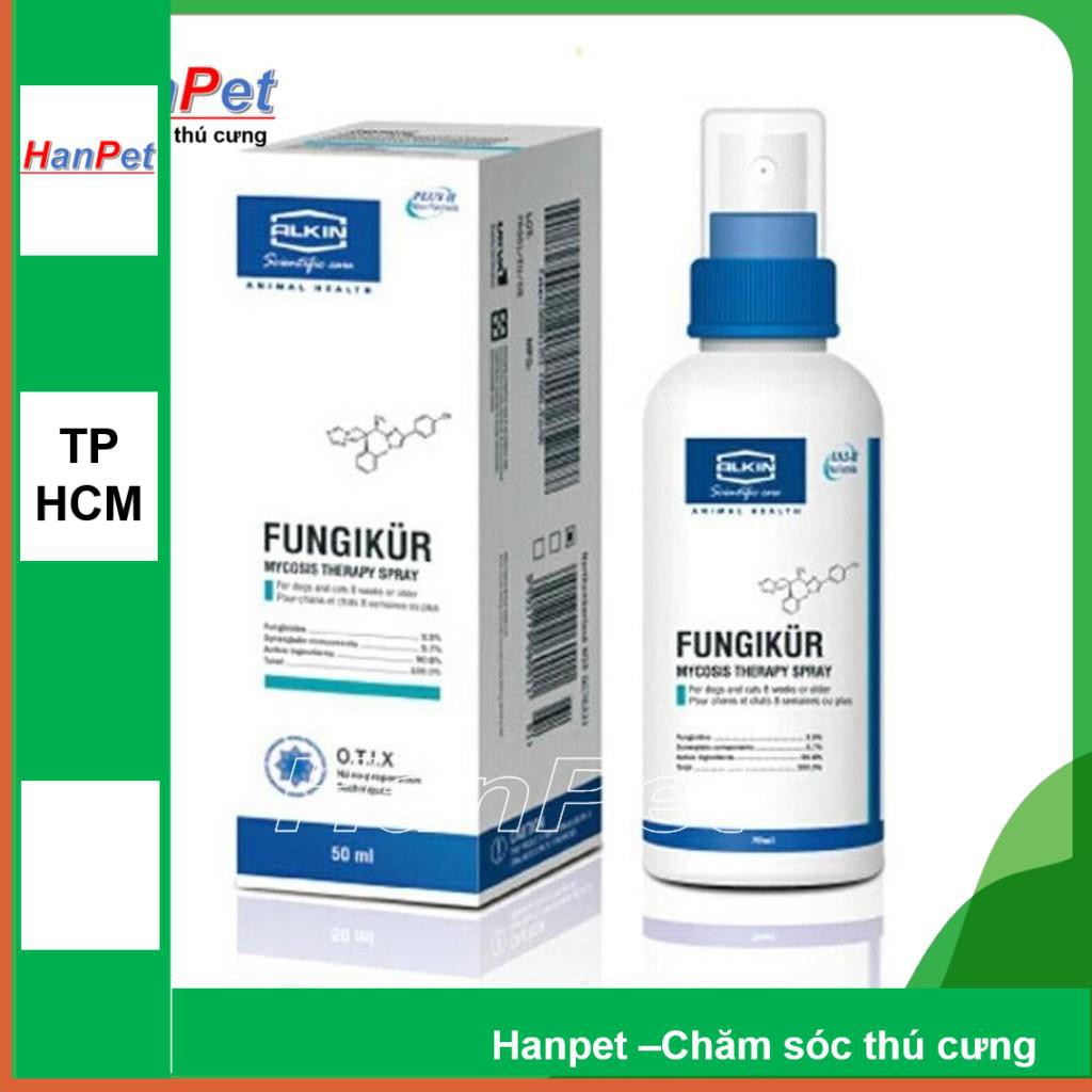 Hanpet.GV- Mitecyn và Fungikur (4 loại) Xịt ve rận bọ chét chó mèo thú cưng- Fungikür - ray 50ml