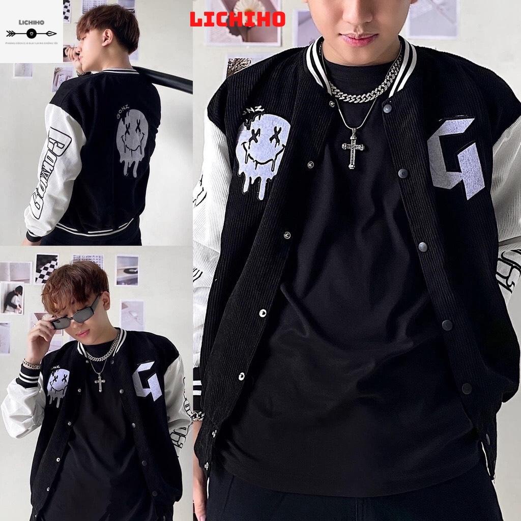 Áo bomber nhung tăm unisex form rộng áo khoác  nam nữ street style ulzzang Hàn Quốc G AKNT01 LICHIHO sành điệu