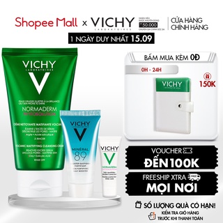 Bộ Sữa Rửa Mặt Tạo Bọt Làm Sạch Sâu Kiểm Soát Dầu Vichy Normaderm Phytosolution
