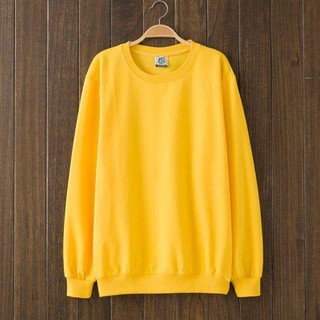 Áo nỉ bông Sweater Basic Cơ bản Đen - Sweater Cam Unisex - Sweatshirts Vàng cực đẹp