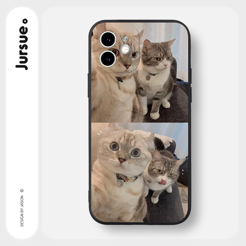 Ốp điện thoại JURSUE hoạt hình cặp đôi thích hợp cho iPhone 13 12 11 Pro Max SE 2020 X XR XS 8 7 6S 6 Plus Y1918