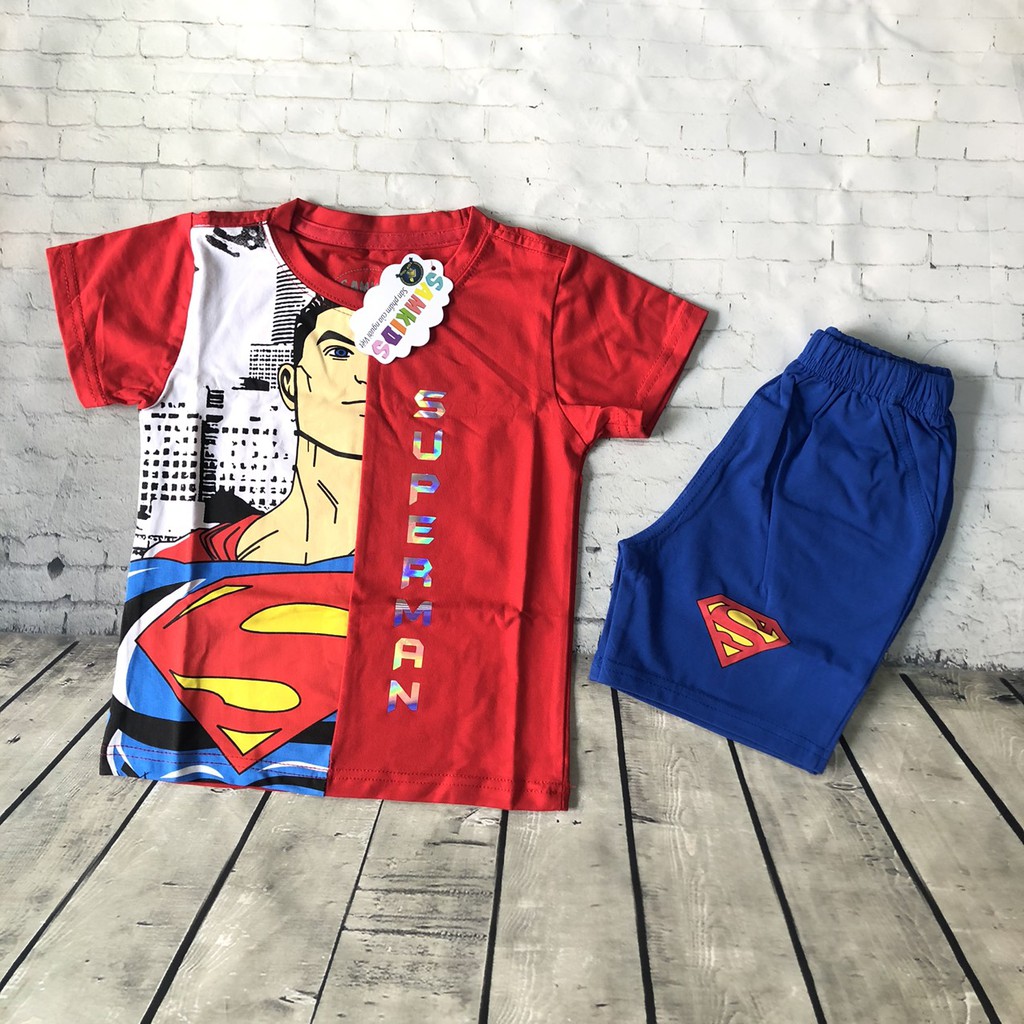 Quần áo siêu nhân super - man lửng set 2 chi tiết - cotton 100%