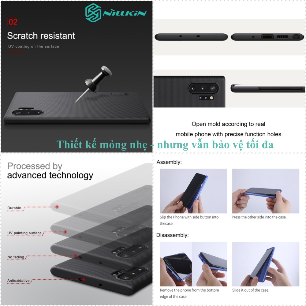ỐP LƯNG SAMSUNG NOTE 10 PLUS - NOTE 10 PLUS 5G NILLKIN NHỰA CỨNG CHÍNH HÃNG