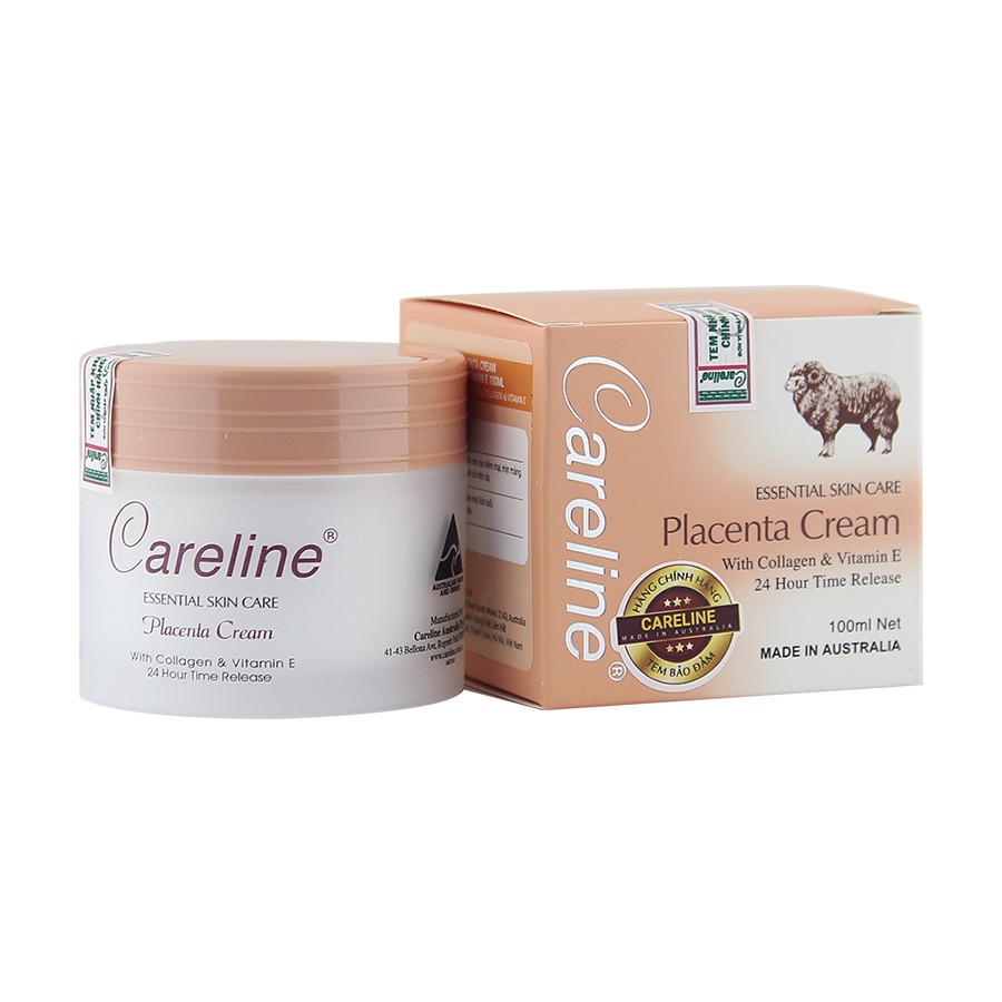 Kem nhau thai cừu CARELINE Placenta Cream - Kem cừu giúp dưỡng ẩm, ngăn ngừa vết nhăn 100ml