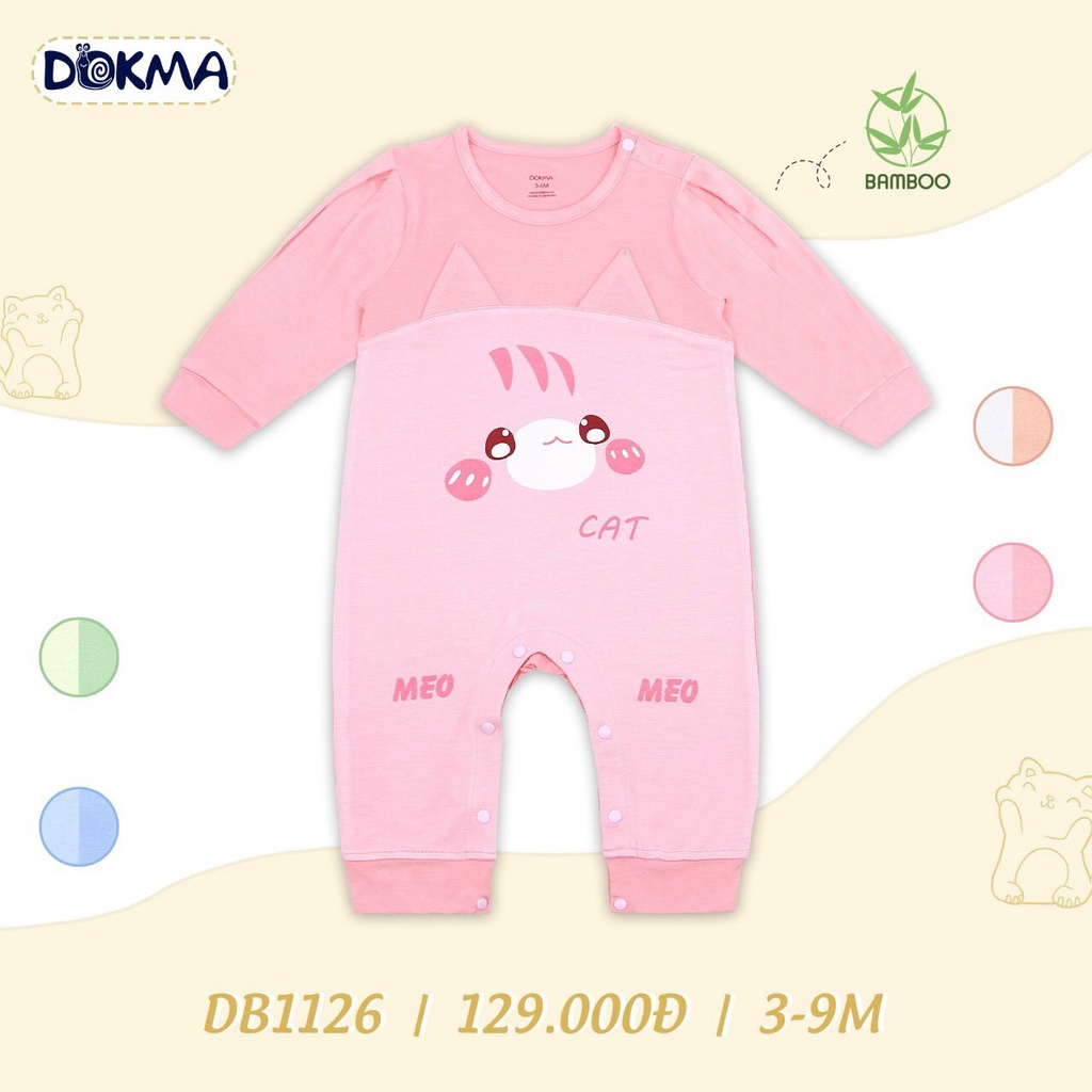 Bộ body sơ sinh Body liền thân Tay Dài cài vai Hình Thú Họa tiết  3-9M Body cho bé sơ sinh