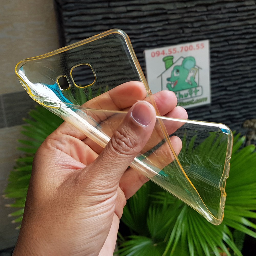 [Loại Tốt] Ốp lưng Samsung C9 Pro Silicon Vàng Nhạt Trong Suốt