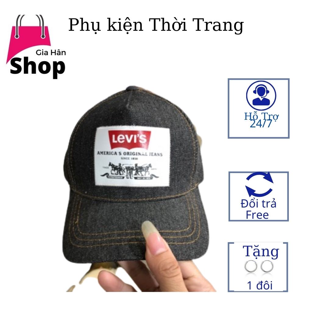 [ Giá Gốc ] Mũ Nón Thời Trang Nam Nữ Levis Chất Bò Cao Cấp ️ Vải Bò Dày, Quai Kim Loại Độ Bền Cao .C