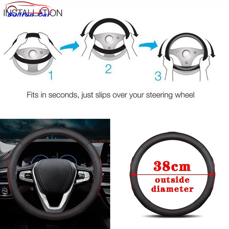 Mazda Vỏ Bọc Vô Lăng Xe Hơi Bằng Da Chống Trượt Thoáng Khí 38cm Cho Mazda 2 3 5 6 8 Atenza Axela Bt-50 Cx5 Cx7 Cx3 Cx9 Rx Mx Cx30