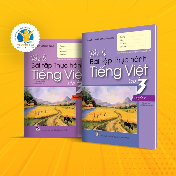 Bộ vở ô li bài tập thực hành Tiếng việt lớp 3 - (2 quyển)