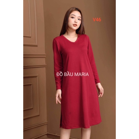 váy bầu len quảng châu tay mềm mịn nhiều màu