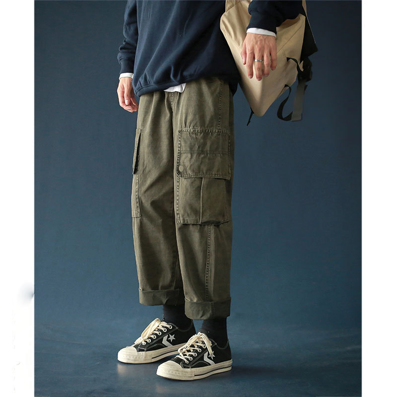 Quần thể thao màu trơn dáng rộng nhiều túi phong cách thời trang M-3XL | BigBuy360 - bigbuy360.vn