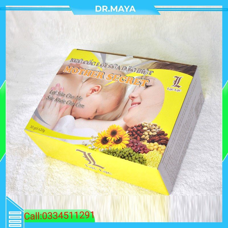 Ngũ cốc Lợi Sữa Lạc Lạc 600g (Hộp 30 gói) - Gọi sữa về nhanh, giúp mẹ cải thiện tình trạng ít sữa, sữa loãng