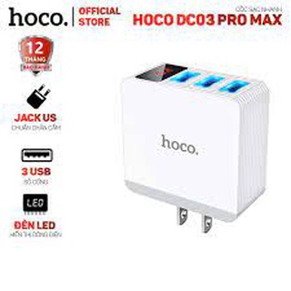✅Nowship - cốc sạc nhanh 3 cổng USB 3.4A HOCO DC03 pro màn hình LED tương thích nhiều thiết bị