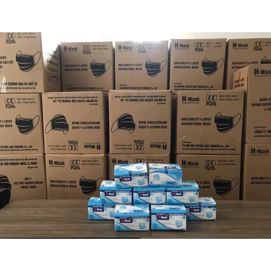 XUẤT DƯ MỸ (hộp 50c) TỪ NHÀ MÁY KHẨU TRANG Y TẾ 4 LỚP H-MASK | BigBuy360 - bigbuy360.vn