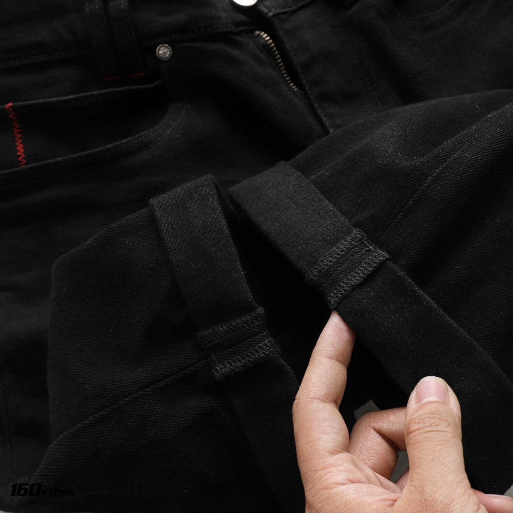 Quần Đùi Jean Nam, Quần Short Jean Nam BOUTON Màu Đen Trơn, Form Skinny, Co Giãn QSEC0004 160STORE. | BigBuy360 - bigbuy360.vn