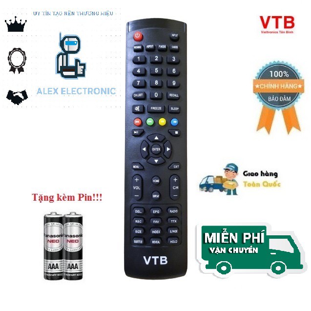 Remote Điều khiển tivi VTB LED/LCD/Smart TV- Hàng mới chính hãng theo máy 100% Tặng kèm Pin-Điện tử ALEX