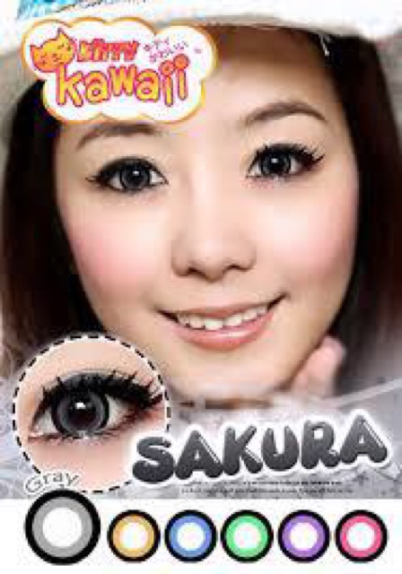 Sỉ HCM có sẵn kính áp tròng màu 1 cặp lens sakura xám