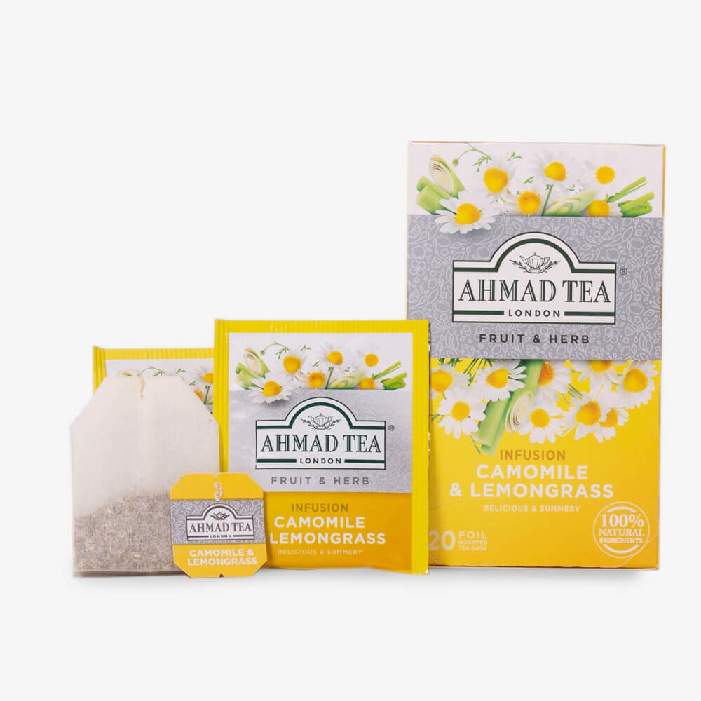 Trà thảo mộc Hoa Cúc và Sả 30g  - Ahmad Camomile & Lemongrass 30g/20bags (túi lọc có bao thiếc - 20 túi/hộp)