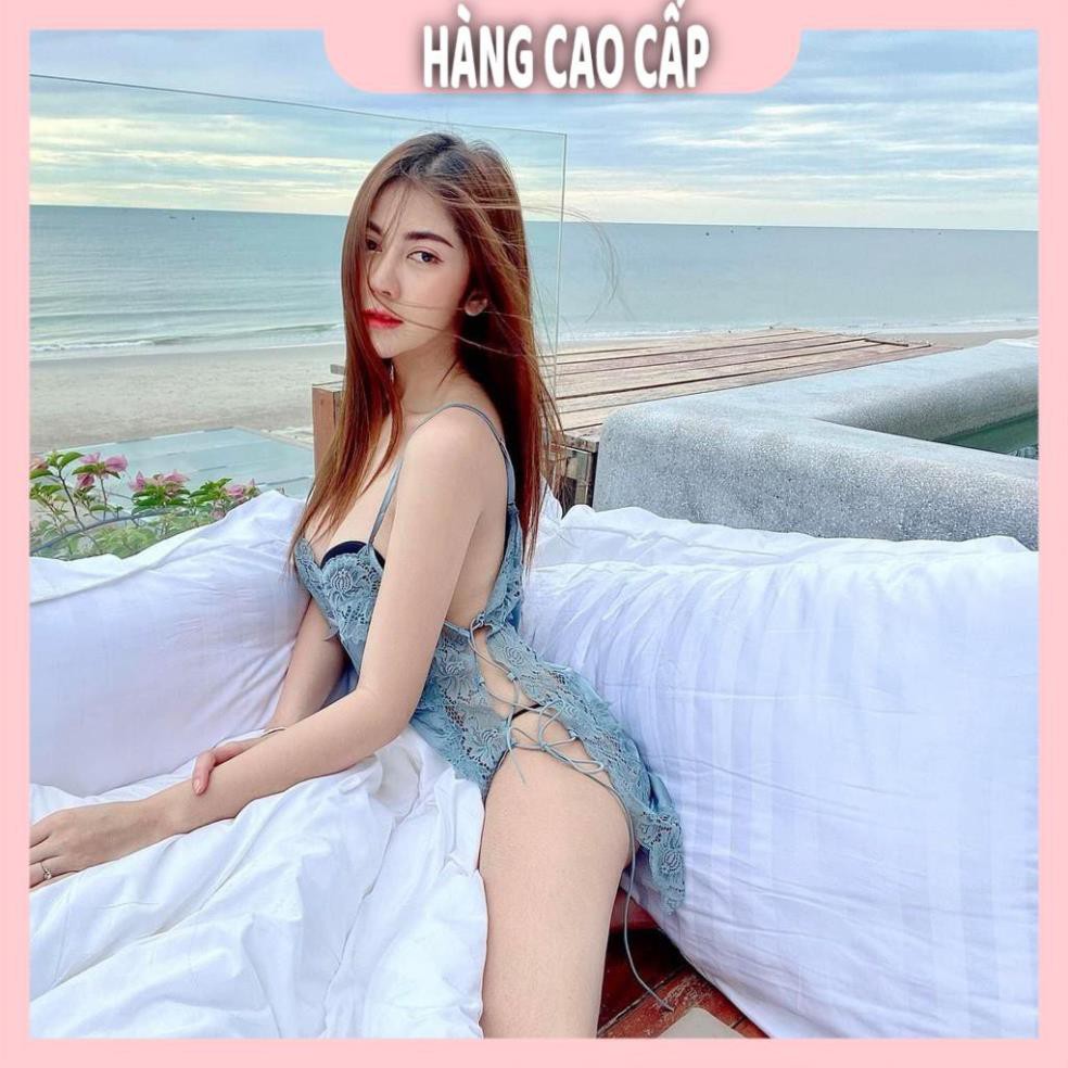 Váy ngủ sexy đan dây hông đầm ngủ lụa phối ren gợi cảm với màu trắng tinh khôi . 👑