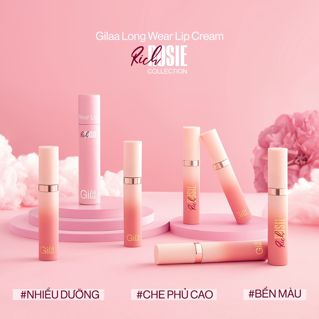 Son kem lì Gilaa long wear lip cream (5g) Rich Rosie Collection