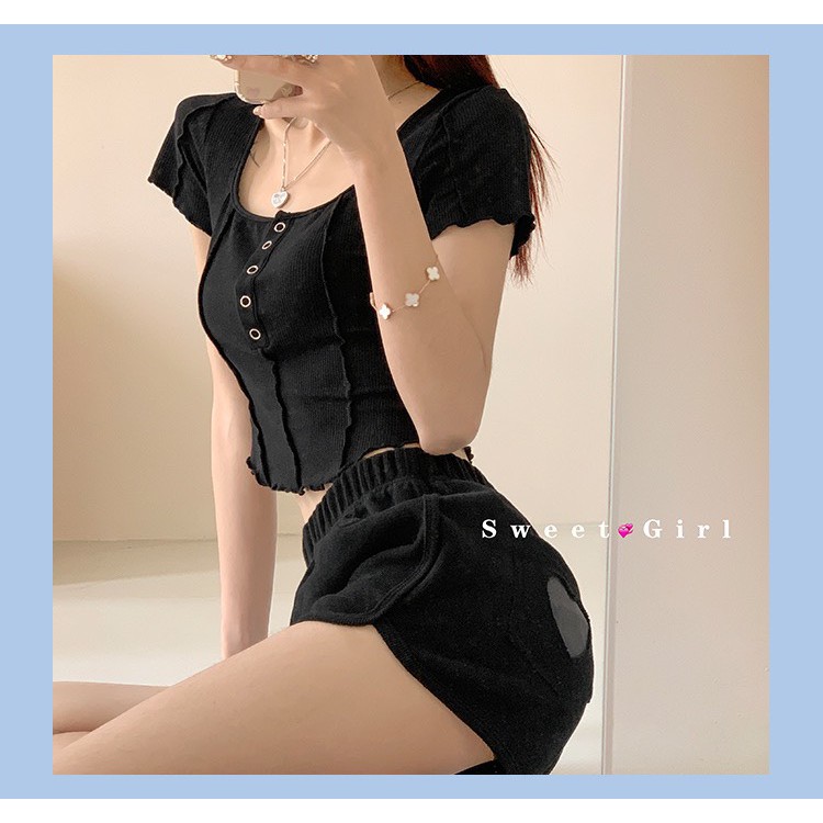 [Q013] Quần đùi nữ cotton in hình tim, quần short nữ siêu hot | BigBuy360 - bigbuy360.vn