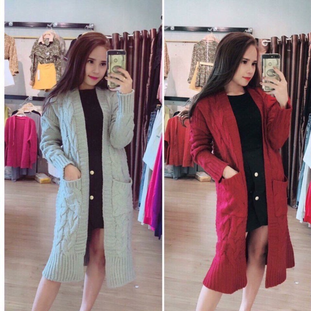 Set Khoác Len Dáng Dài