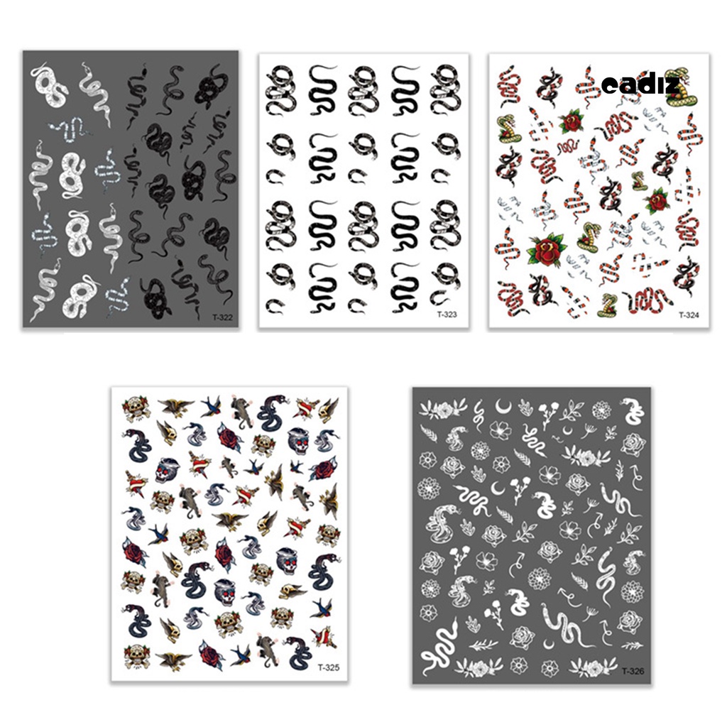 Miếng Dán Trang Trí Móng Tay Tự Dính Chống Thấm Nước Họa Tiết Da Rắn