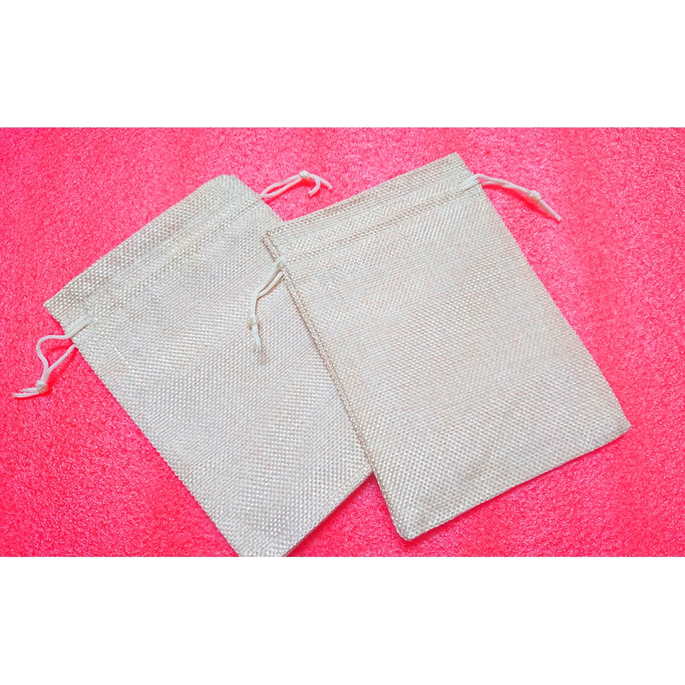 Túi vải bố có dây rút đựng cà phê treo ô tô, hoa thơm, trang trí 13x18 cm