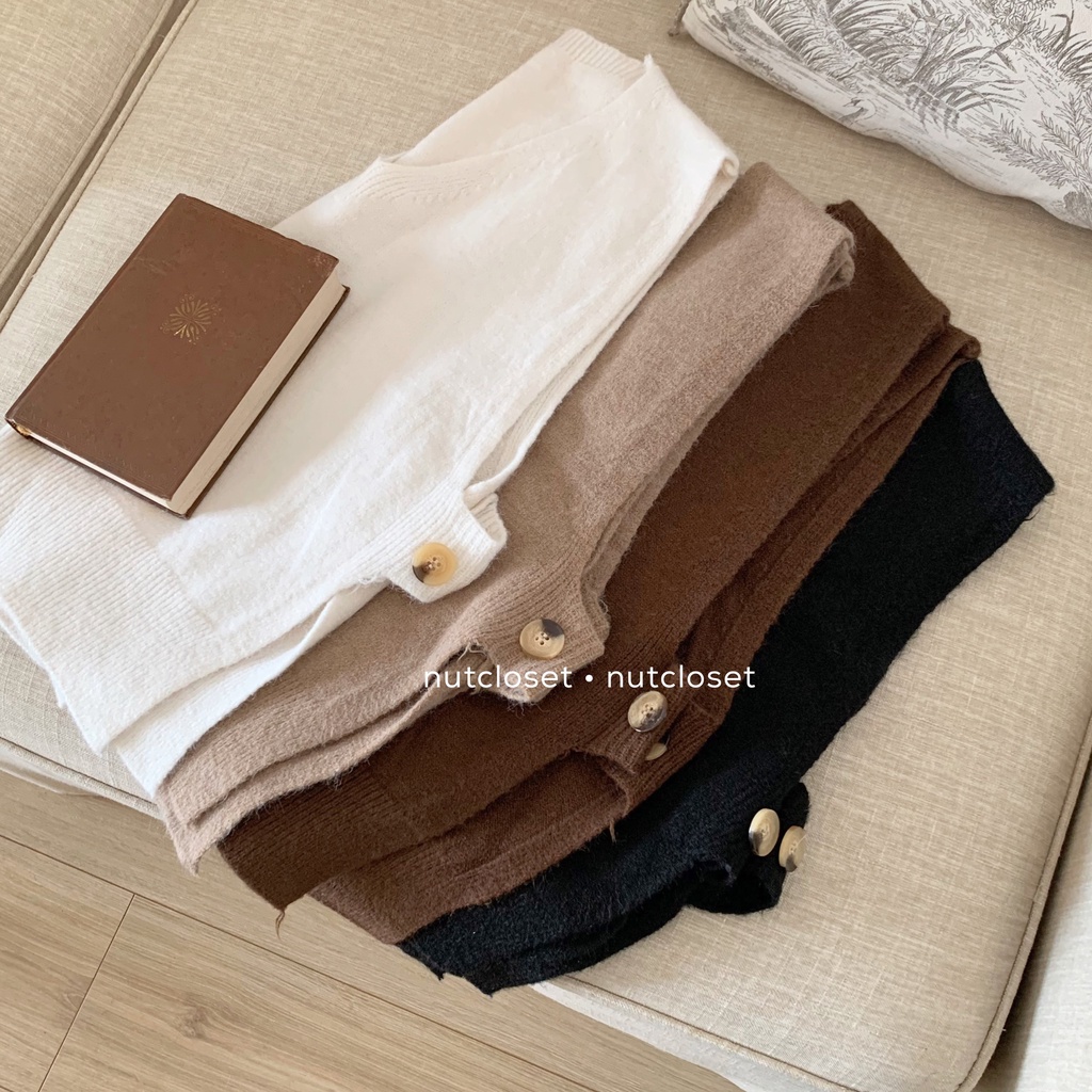 Áo gile len cổ V 2 cúc bên _ A0274 | BigBuy360 - bigbuy360.vn